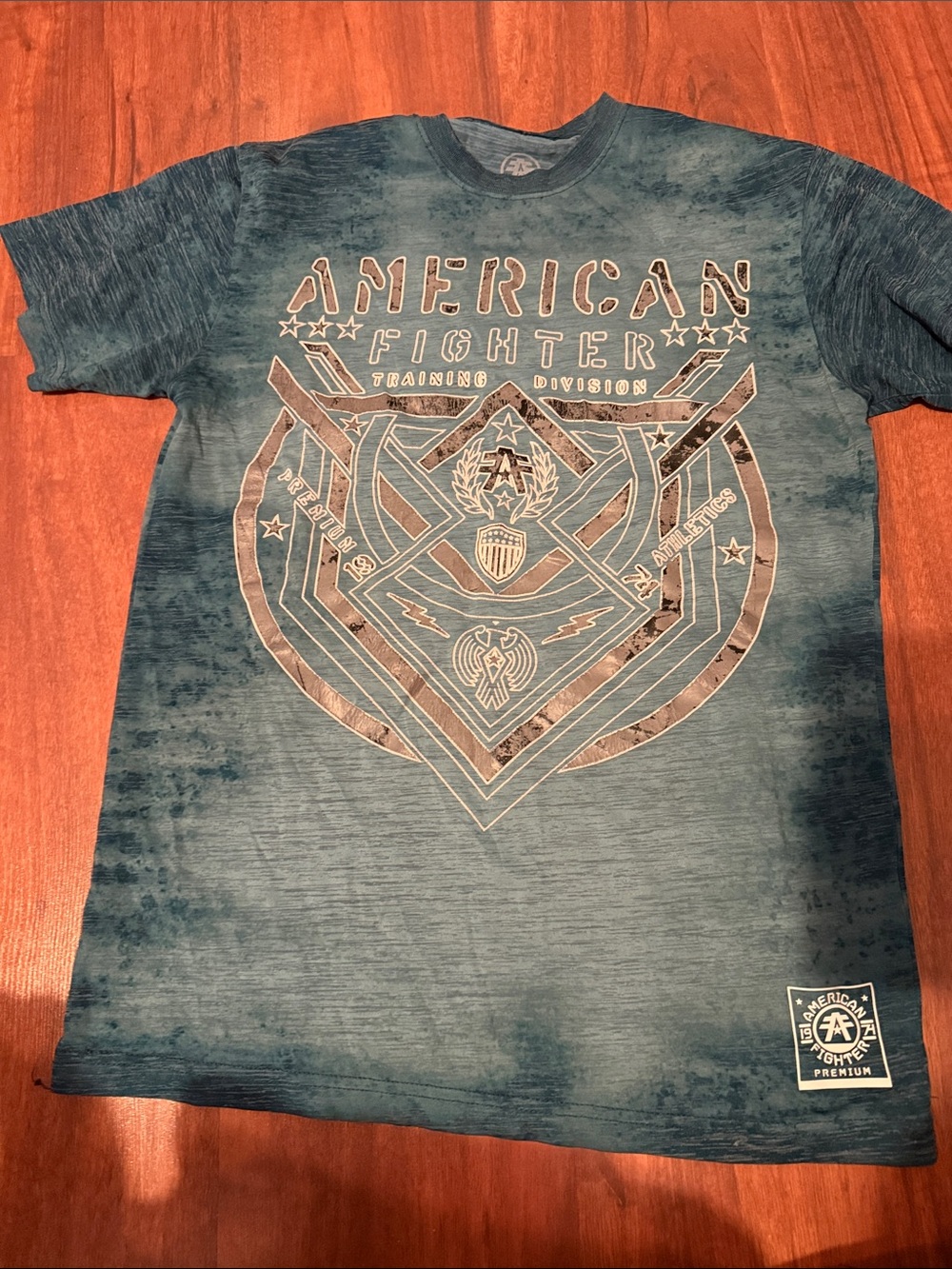 American Fighter Teal Fade Graphic Short Sleeve Tee